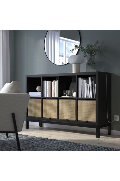 IKEA açık raf ünitesi, venge-siyah, 147x94 cm