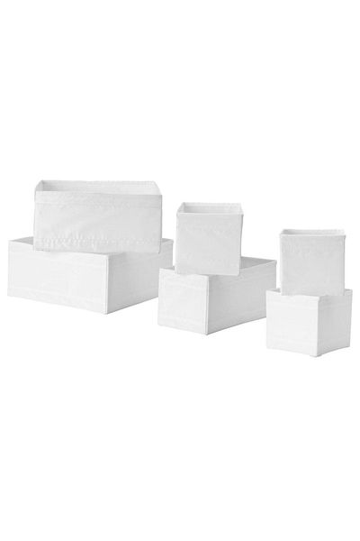 IKEA White Skubb Box Set, 6 Pieces