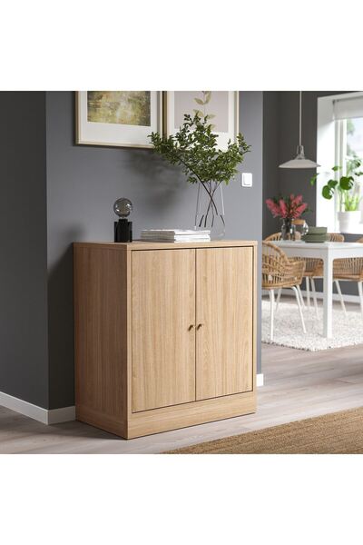 IKEA dolap kombinasyonu, meşe kaplama, 82x47x90 cm