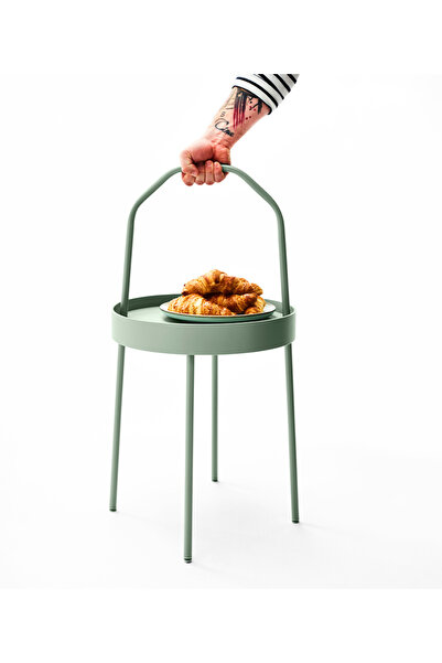 IKEA Çelik Yan Sehpa, Kulp dahil yükseklik: 78 cm  Yükseklik: 45 cm  Çap: 38 cm