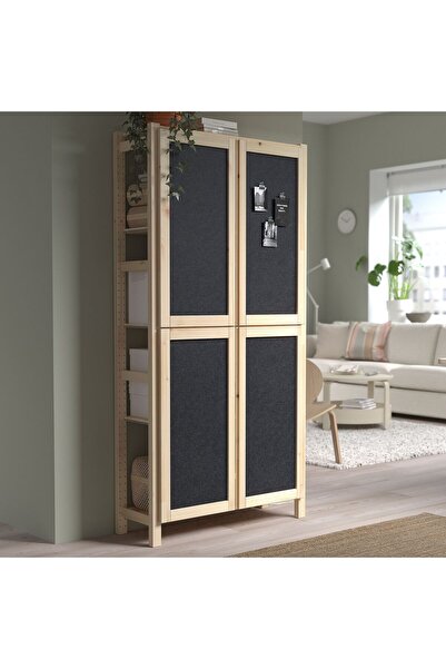IKEA kapaklı raf ünitesi, çam-keçe, çam, 89x30x179 cm