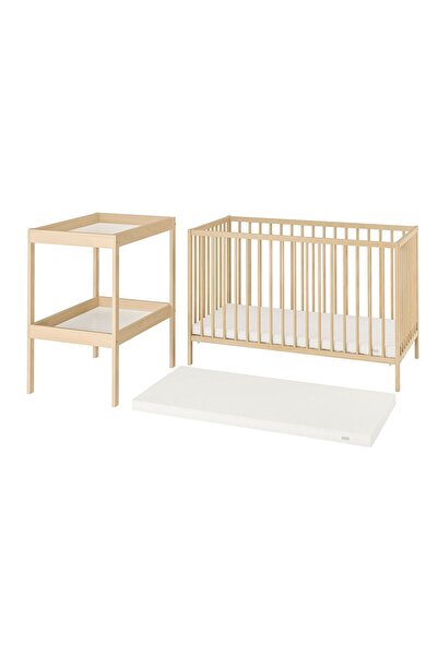 IKEA bebek mobilya seti, kayın, 3 parça