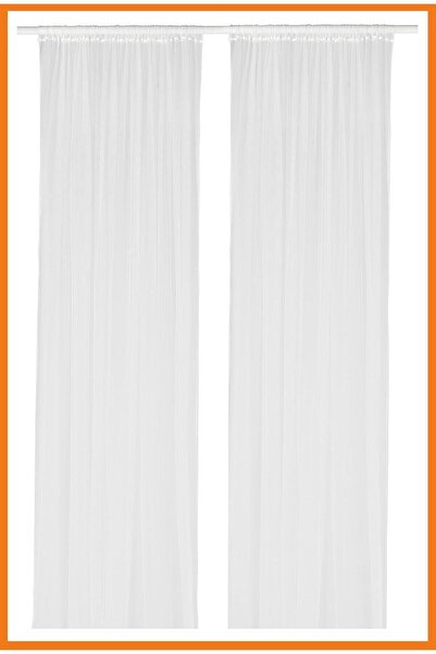 Alony Home Lill Tül Perde Çift Kanat Rustik 280 X 300 Cm Polyester Beyaz