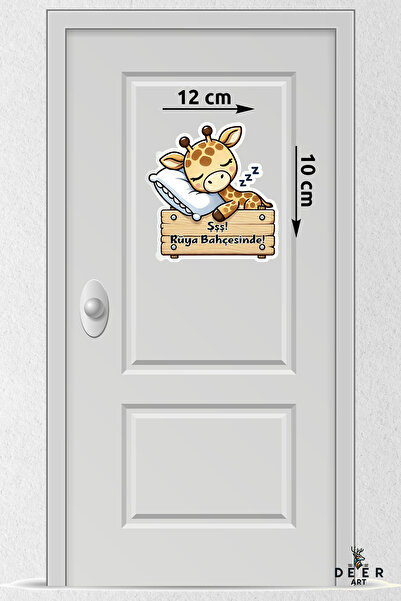 deer art Autocolant cu girafă drăguță adormită – Autocolant pentru amintirea ...