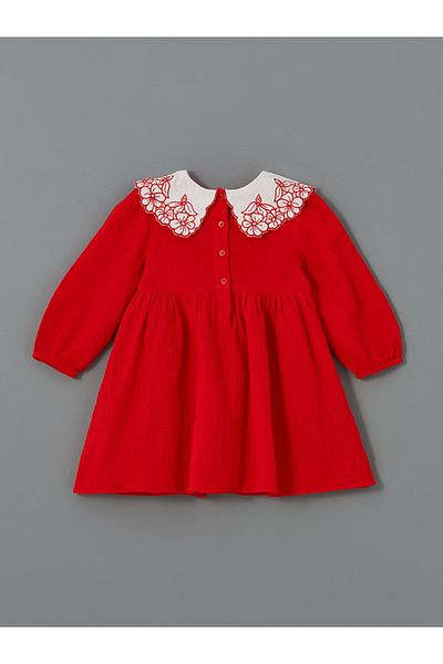 LC Waikiki Lcw Kids Baby Collar Girls Muslin Dress