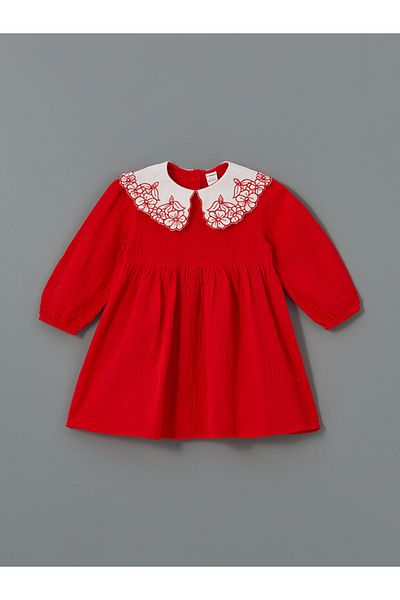 LC Waikiki Lcw Kids Baby Collar Girls Muslin Dress
