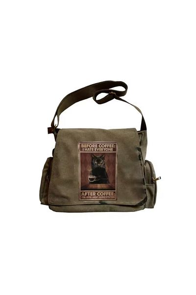 DEEFWEAR Τυπωμένη τσάντα Messenger/Τσάντα με ρυθμιζόμενη ζώνη και τσέπες με φερμουάρ