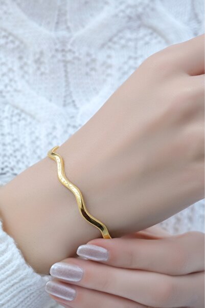 aytekgold Ajda Zig Zag Bilezik Kelepçe (14 Ayar)