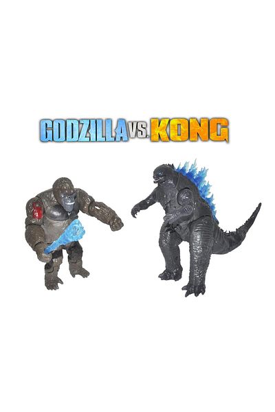 e-life shop مجموعة ألعاب ضخمة من Godzilla Vs. Kong Giant Godzilla Giant King Kong مع ملحقات مضيئة