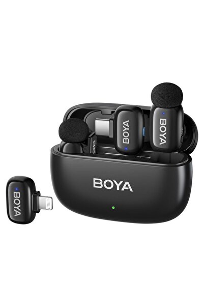 BOYA Mini Wireless Yaka Mikrofonu - Siyah