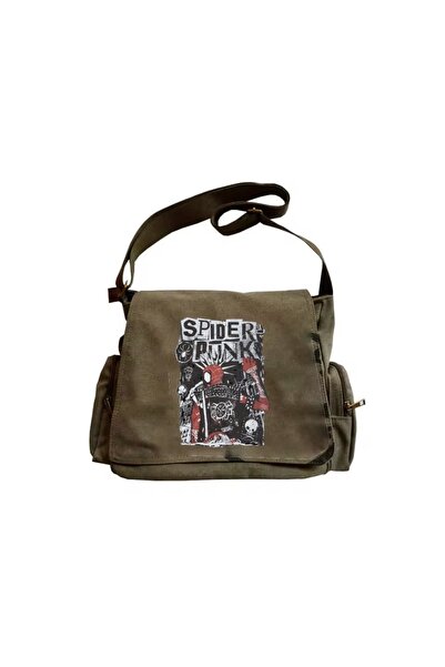 DEEFWEAR Baskılı Postacı Çanta/ Bag Ayarlanbilir Kemer ve Fermurlı Cepler