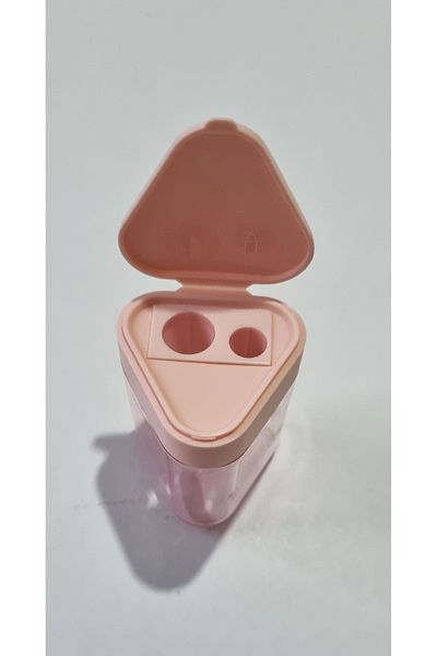 Modellino Set of 2 Pastel Colored Pencil Sharpeners with Triangular Top Lid Trash Dms-808 - Color Options 1 Piece