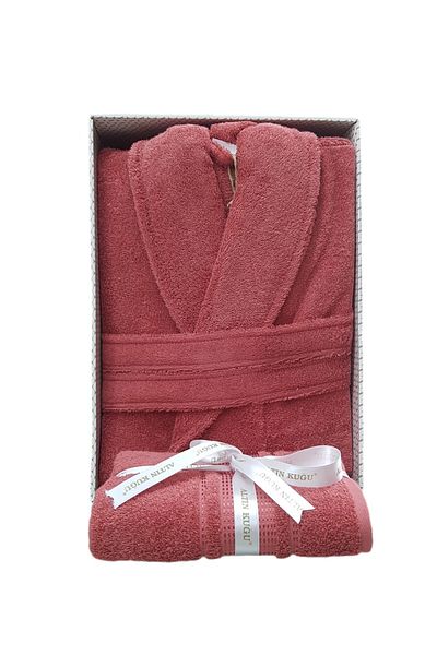 Özdilek Özdilek Colorist Şalyaka Bathrobe + Head Towel-K. Coral Color