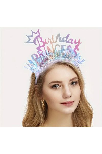 Accessories Moon Home Collection Princess Hologram Silvery Glittering Birthday Party Women's Crown