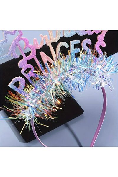 Accessories Moon Home Collection Princess Hologram Silvery Glittering Birthday Party Women's Crown