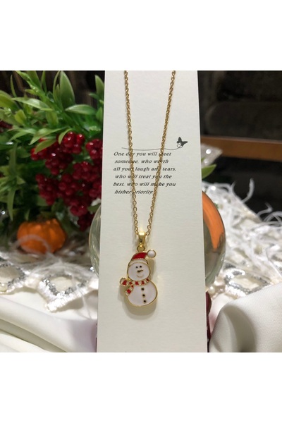 Home Snowman Steel Necklace