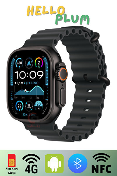 GoMarkt Hello Watch 5G Android Akıllı Saat Sim Kartlı Wifi Özellikli Kameralı 2.04" Ekranlı Akıllı Saat 49MM