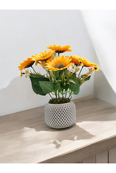 zanfagroup Ayçiçeği Demeti 7 Dallı 42 Cm 1.kalite (VAZO DAHİL)