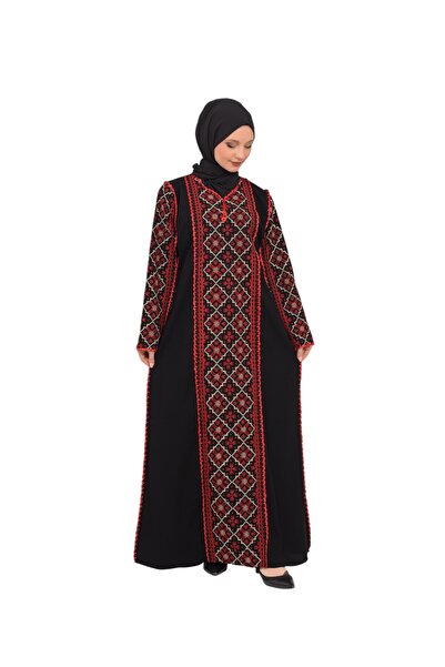 Zaytoon Filistin Geometrik Ön Ve Kollar Sanara Nakışlı Geleneksel Filistin Kadın Elbise M-3xl C100029