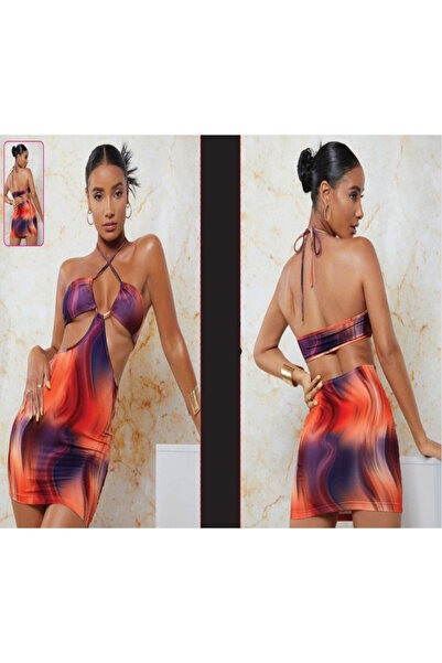 For Dreams Colorful Decolted Dress