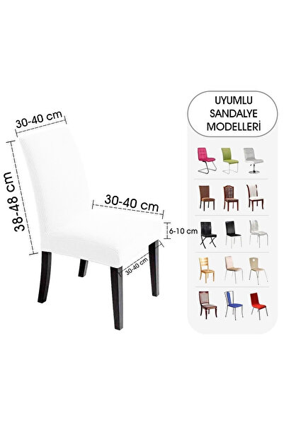 BAQDO Sandalye Örtüsü 6 Adet Likralı Yüksek Kaliteli Ve Esnek Yıkanabilir Sandalye Kılıfı Pitikare