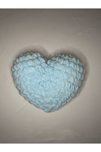 Yumon Store Hand Knitted Puffy Heart Pillow Decorative Gift 25 X 25 cm - Ligh...