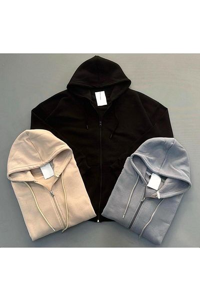 woonkey SET DE 3 PIECE DE BUMBAC INTERIOR CU GLUGĂ CU FERMOAR DE MĂRIME GROASĂ UNISEX