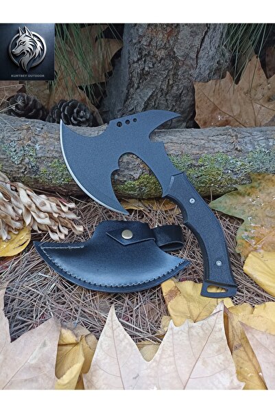 Yerli Hediyelik Kamp Baltası orta boy 27cm Karbon Kaplama Avcı Dağcı Taktikal...