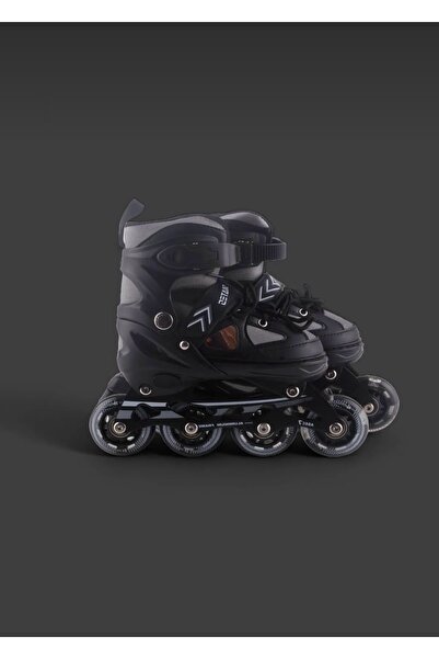 CEZVE HOME Vadi Black Silicone Wheel Double Row Aluminum Body Lighted Practice Skates