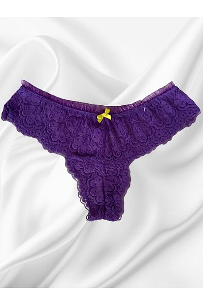 enmodaiçgiyim Luxury Purple Lace Women's Thong