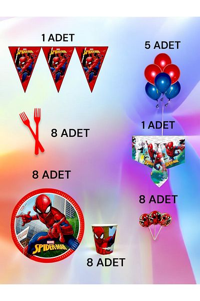 VibeHome Spiderman Themed L Pack for 8 - Birthday Party and Fun Events