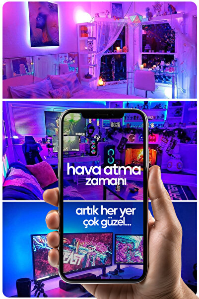 SULED 5 Metre USB TV Arkası & Dekoratif Ortam Ambiyans Aydınlatması Kumanda Kontrollü Tak Çalıştır