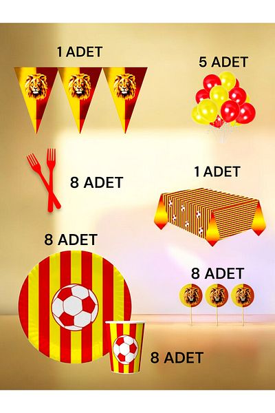 VibeHome 8-Person Red Yellow Fan L Pack - Birthday Party & Fun Events