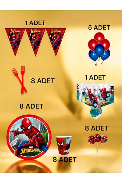 VibeHome Spiderman Themed L Pack for 8 - Birthday Party and Fun Events