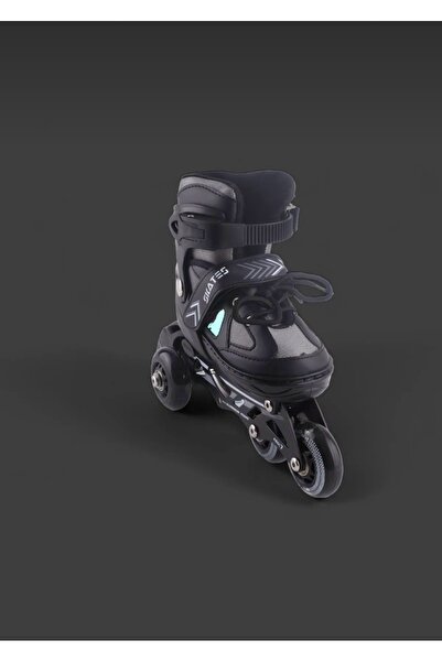 CEZVE HOME Vadi Black Silicone Wheel Double Row Aluminum Body Lighted Practice Skates