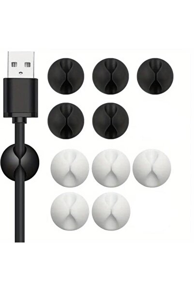 Nirnisa 10 Adet Kablo Tutucu Klips Şarj Usb Telefon Kablosu Sabitleyici Yapış...