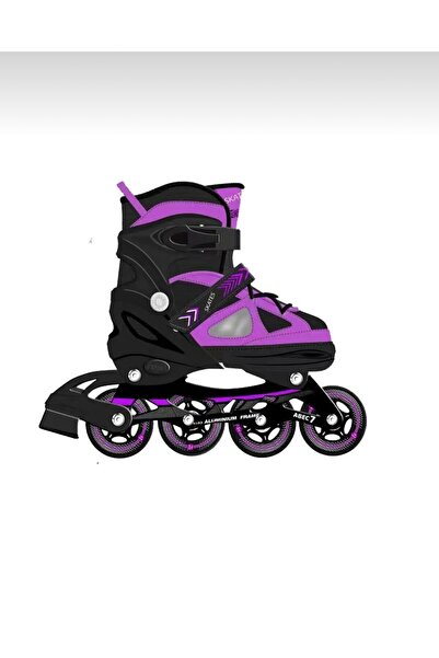 CEZVE HOME Double Row Aluminum Body Lighted Practice Skates with Vadi Purple Silicone Wheels