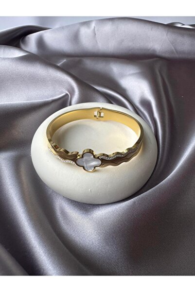 stainless steell Clover DetailedGoldBracelet