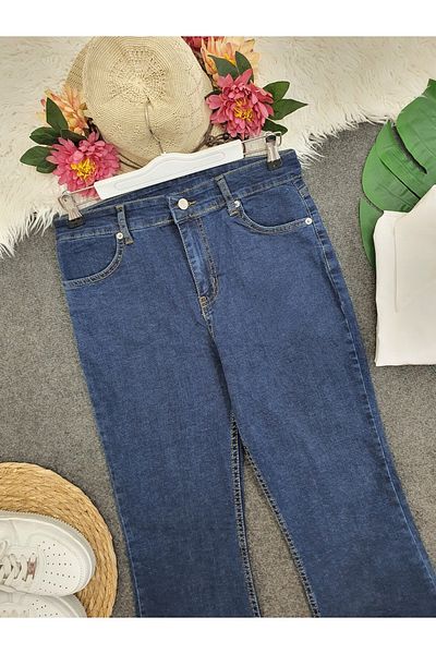 Modamorfo Ausgestellte, geknöpfte Jeans mit hoher Taille