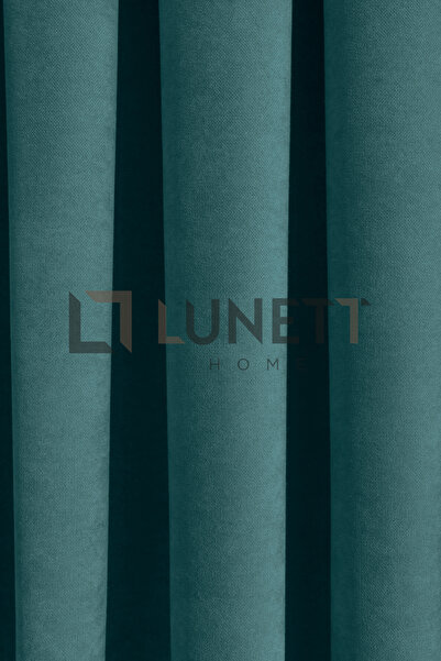 LUNETT HOME Kullanıma Hazır Petrol Rengi Sık Pileli 1x3 Fon Perde Tek Kanat 12487