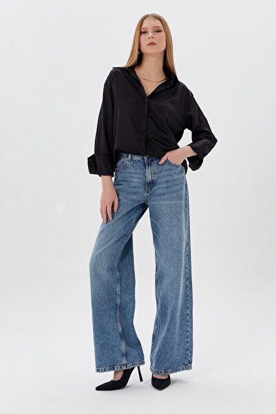 Shopping Shop Satin shirt black
