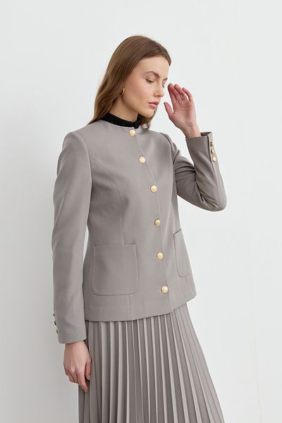Fatma Atasoy Short Gray Jacket with Cups