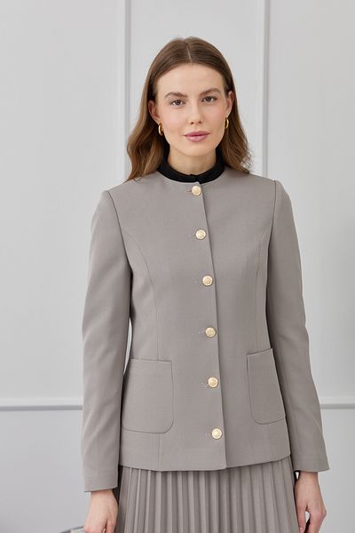 Fatma Atasoy Short Gray Jacket with Cups