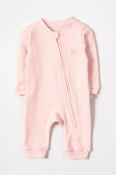 liaboo Organik Pamuk Fermuarlı Bebek Tulumu Pembe