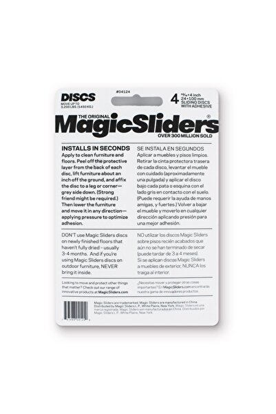 Magic Sliders 4-Piece Self-Adhesive Multi-Surface Furniture Sliders