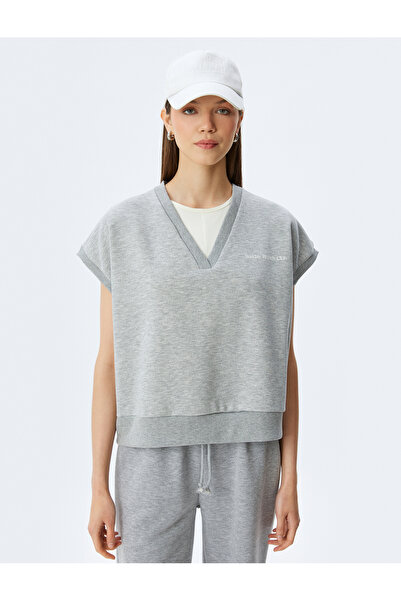 Koton Меланжиран сив дамски суичър - 5Wak10280Nk