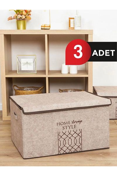 Smyak Mega Plus Κουτί με Καπάκι τσόχα 57x41x31 CM 3 ΤΕΜ