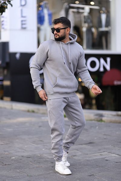 cto your style Black 3 Thread Winter Thick Basic Cotton Tracksuit