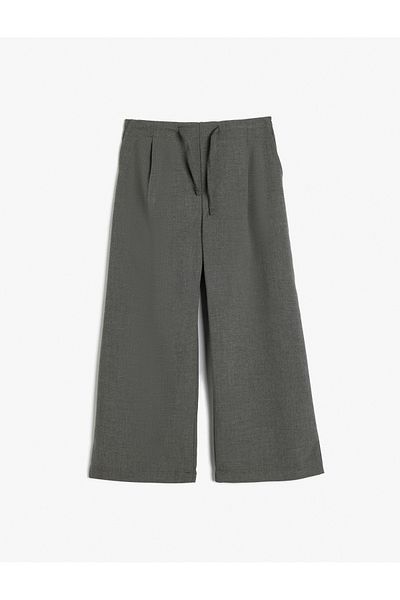 Koton Wide Leg Trousers with Pocket Detail and Tie Waist
