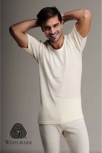 Hasyün 1000 100% Wool Men's Short Sleeve Undershirt